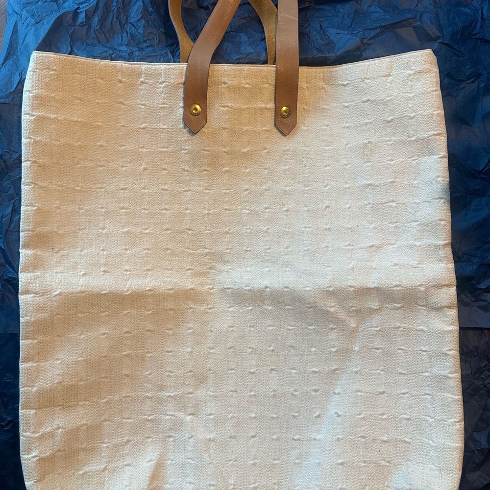 Hermès Ahmedabad GM white tote bag with brown leather handles